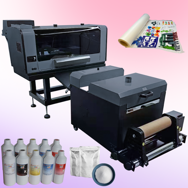 Qinyu Digital 30cm A3 DTF Printer T-shirt Printing Machine 2 Xp600 Heads DTF Printer With Shaking Powder Machine