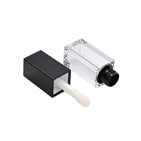 Tube d'emballage carré en plastique 5g, coloré, noir, blanc, rose, transparent, pour gloss et huile à lèvres, avec pinceau en peluche – Nouvelle Tendance
