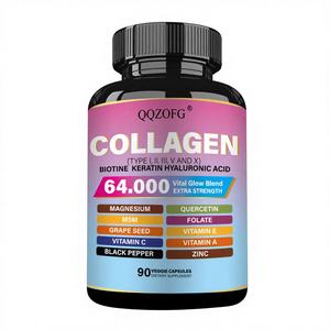 Complément de beauté pour adultes au collagène 14-en-1, 90 capsules, biotine, acide hyaluronique, 64000 MCG, vitamine E, MSM, bienfaits pour l'éclat de la peau - Product Image 6