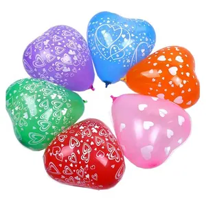 Balões de látex em forma de coração para decoração de comemorações de casamento, balões de látex com logotipo personalizado, impressão lateral completa
