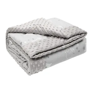 Cobertor de enchimento natural reversível, manta de algodão orgânico infantil para crianças