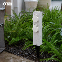 Mini socle électrique encastré au sol, étanche IP66 en acier inoxydable 304 avec 4 petites prises, adapté aux cours et aux jardins