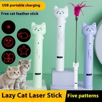 Joysing Vente en gros Amusant Chargement USB Tête de chat Pointeur laser infrarouge Auto-Salut Anti-ennui Jouet interactif et de mouvement pour animaux de compagnie