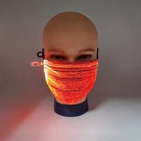 Masque facial LED scintillant à étoiles, plissé plat bleu, réutilisable, pour festivals et soirées