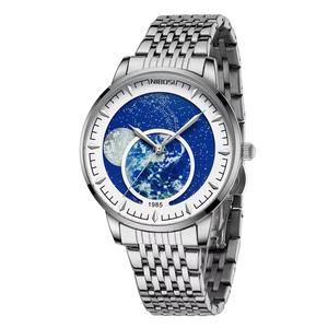 นาฬิกาข้อมือควอทซ์สแตนเลสสตีลหรูหราสำหรับผู้ชายเส้นผ่านศูนย์กลาง43มม. กันน้ำสไตล์ธุรกิจกระจกอัลลอยใหม่ Shanghai Sky - Product Image 4