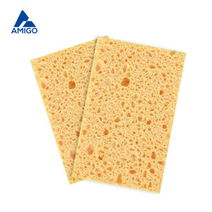 Esponja de pulpa de madera amarilla Amigo, bloque rectangular para lavar platos, limpiar ollas y sartenes - Product Image 3