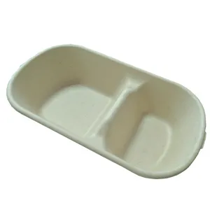 Emballage personnalisable pour récipient pliable jetable Couvercle de pulpe de canne à sucre Boîte à lunch recyclable Assiettes et bols en papier