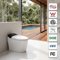 WC intelligent monobloc certifié SAA WaterMark avec chasse automatique, bidet, siège chauffant, lavage féminin, massage, écran LED et télécommande