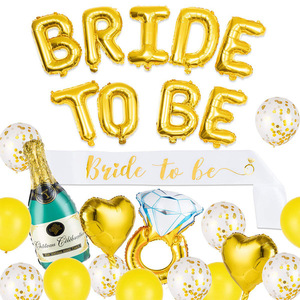 Enterrement de vie de jeune fille tenture murale ballon décoration feuille rideau mariée à être voile ceinture nuptiale douche fête fournitures Kit - Product Image 1