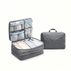 Sac de compression multifonction 5-en-1 : ensemble de rangement de voyage moderne et minimaliste pour vêtements, avec rangement portable par couches - Product Image 6