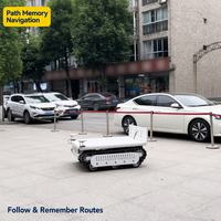 Robot de transport sur chenilles à charge lourde 4x4 tout-terrain électrique sans pilote avec LiDAR et UWB pour terrains accidentés et utilisation à haute vitesse