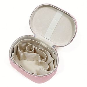 Estuche de Maquillaje de Cuero de Gran Capacidad con Espejo y Bolsa de Maquillaje Portátil de Viaje con Asa - Product Image 4