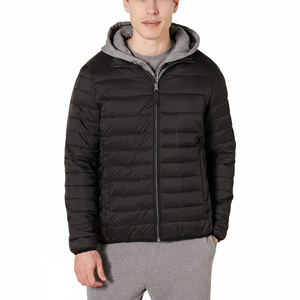 Chaqueta acolchada ligera de moda para hombre, abrigo térmico acolchado cálido de invierno con tela de lona impermeable y resistente al viento - Product Image 1