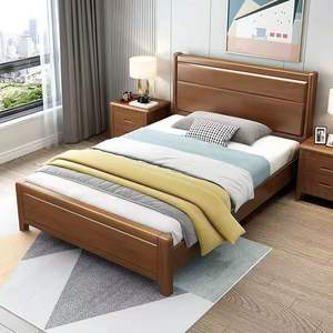 Solid Wood <b>Bed</b> 1.5M 1.8M <b>Double</b> <b>Storage</b> Bedroom Furniture With Drawer High Box Design - Product Image 4