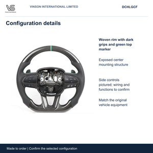 Volant en fibre de carbone pour Dodge CHALLENGER, configuration sélectionnée avec centre ouvert DCHLGCF - Product Image 2