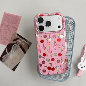 Funda para Teléfono Móvil con Doble Capa IMD y Lámina Dorada con Diseño de Cereza para iPhone 18 17 16 15 14 Pro Max, Carcasa Trasera Rígida Protectora, Personalización OEM - Product Image 4