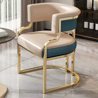 Chaise de salle à manger en métal personnalisable avec dossier pivotant, design minimaliste et moderne, idéale pour hall d'hôtel et usage domestique prolongé