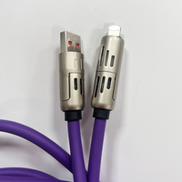 Câble USB C HOT Chubby 240W 4-en-1 de 2 m, USB A/C vers C/Lightning avec lumière pour téléphones Apple 17 16 15 14 Pro Max