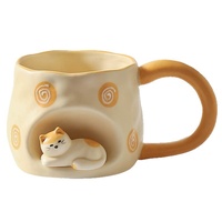 Grande tasse en céramique à motif de dessin animé pour filles, cadeau d'anniversaire haut de gamme, emballage en coffret cadeau, tasse à eau de grande valeur, résistante aux hautes températures