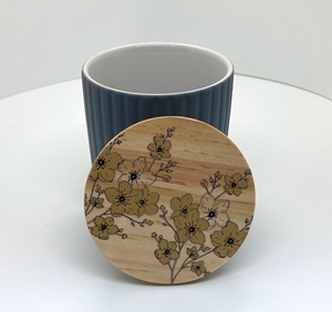 Bocaux en bois de pin, hêtre et noyer de forme ronde avec impression UV, couvercles en bois et joint en silicone hermétique, 100 ml, pour usage chimique - Product Image 5