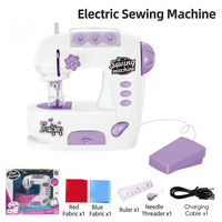 Machine à coudre électrique miniature Yuglow pour enfants, jouet d'appareil ménager en plastique, kit de bricolage pour loisirs créatifs et jeu d'imitation