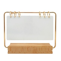 Calendrier vierge en PET pour transfert thermique DIY 2025 - Impression par sublimation recto-verso, base en bois, cadre photo de bureau pour cadeau DIY