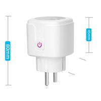 Prise Intelligente Wi-Fi Tuya 16A UE, Compatible Tuya Smart Life APP, Contrôle Vocal, Moniteur de Puissance et Minuteur, pour Google Home Alexa