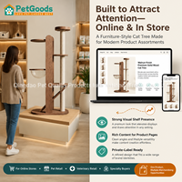 Arbre à chat en bois massif moderne à 4 niveaux avec poteau à gratter intégré, lit pour chat en sisal, mobilier pour petits espaces, OEM