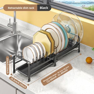 Escurridor de Platos Extensible de Metal de una Sola Capa <span class=keywords><strong>para</strong></span> Cocina, Almacenamiento de Platos y Tazones con Diseño Telescópico - Product Image 6