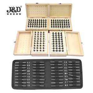 Hardened 36pcs letter stamp digital chapter wooden box steel seal English steel number symbol leather steel chisel section