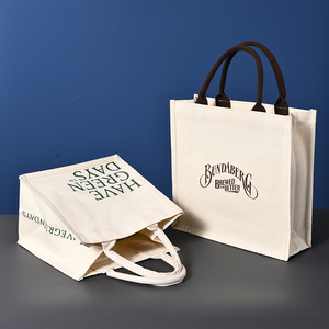 Bulk Order Canvas Tote Bag 14oz with Custom Handle Color and Logo for Corporate Gifting or Conference Welcome Kits