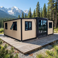 Maison conteneur préfabriquée de luxe, moderne, mobile, extensible, à double aile pliante, 3 chambres, 40FT 20FT