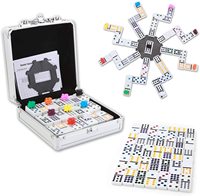 JUXING Jeu de Dominos Mexicains Double Douze en Mélamine Écologique avec Étui Personnalisé pour les Amateurs de Dominos