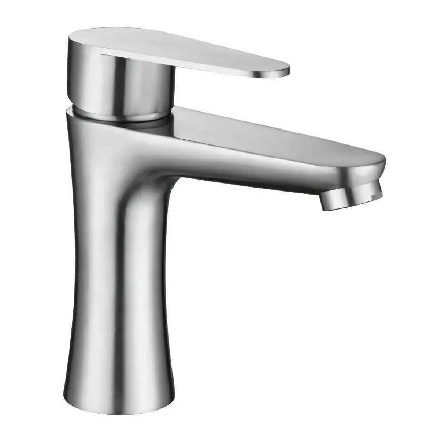 304 stainless steel Brushed Finish Basin Mixer Tap Single Handle Thermostatic Hot and Cold bathroom faucet basin faucet