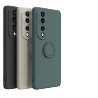 Funda Magnética Anticaídas de Silicona Líquida de Color Sólido al por Mayor con Soporte de Anillo para Dedo para Huawei Honor 70 Honor 90