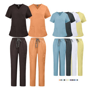 Vendita calda da donna per cure mediche uniformi in poliestere morbido da medico ospedaliero abbigliamento lavabile per infermiere Set corto - Product Image 3