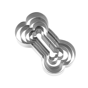 HY 5 adet/takım paslanmaz çelik Metal köpek kemik şekli köpek kedi Pup ev yapımı davranır için kurabiye kesici Set - Product Image 6