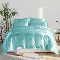 Ensemble de draps en satin de bambou de luxe 300 fils/pouce Queen Size / Ensembles de housses de couette