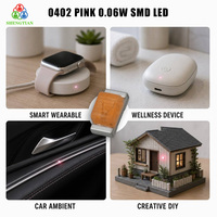 LED SMD rose 0402 3V 5mA à éclat doux pour baguette de beauté, boîte cadeau lumineuse avec garantie de 2 ans