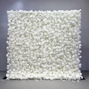 Factory Custom 8ft X 8ft Square Silk <strong>Artificial</strong> <strong>Flower</strong> <strong>Wall</strong>, Bulk Commercial <strong>Flower</strong> Backdrop for Wedding &amp; Event Stage - Product Image 1