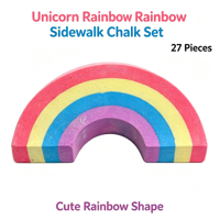 Coffret de Craies de Trottoir en Forme de Licorne 27 Pièces Sans Poussière Non Toxique Lavable Jouet Artistique Extérieur pour Enfants Fourniture d'Usine