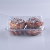 Boîte d'emballage alimentaire en PET recyclable pour pâtisserie, dessert, biscuits, gâteaux, conteneur jetable en plastique avec couvercle