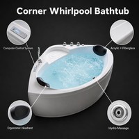 Baignoire d'angle en acrylique blanche avec massage par remous, spa pour 2 personnes, prix direct usine