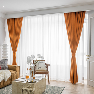 Innermor <span class=keywords><strong>Orange</strong></span> Luxe Style Européen Américain Personnalisable Toutes Saisons Haute Ombrage Blackout Chenille Solide Rideaux pour Hôtel - Product Image 6