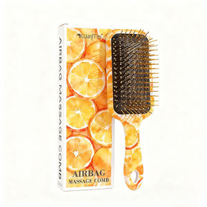Wanmei marque motif de fruits or acier peigne à coussin d'air boîte-cadeau de luxe OEM et ODM marque traitement peigne à cheveux brosse à cheveux - Product Image 5