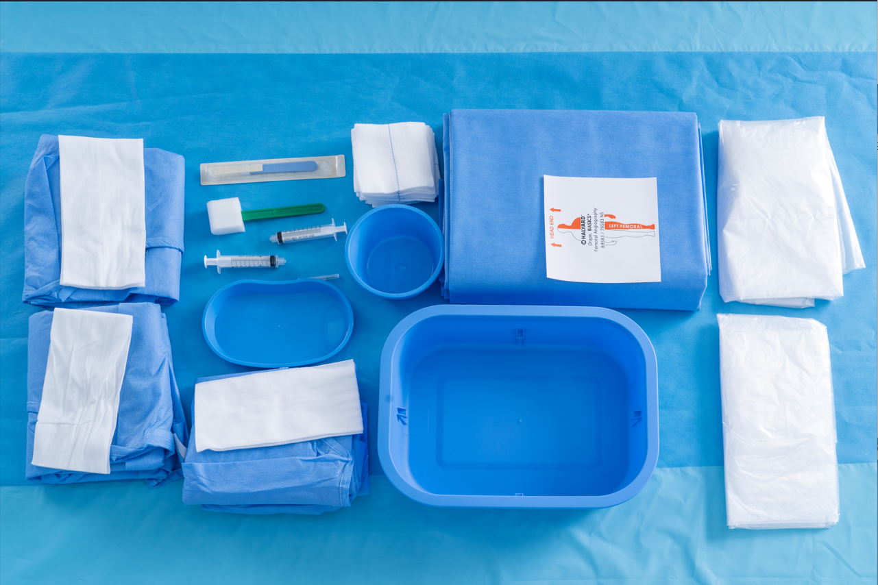 ISO13485 Femoral Angio Drape SMS Angiography Drape Pack With Surgical Gowns