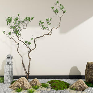 Moderno personalizzabile grande cavallo ubriaco rami secchi decorazione in legno giallo cipresso vero tronco albero morto pavimento paesaggio digitale - Product Image 2