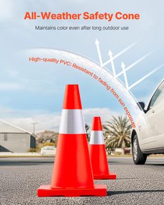 Cônes de signalisation CITICITY de 18 pouces, cônes de sécurité routière avec base en PVC, cônes de construction orange pour la maison - Product Image 3