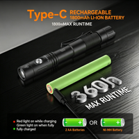 Nueva Linterna Táctica S22 de Modo Dual, Láser Recargable, Compatible con 2 Baterías, Largo Alcance, Resistente al Agua IP66