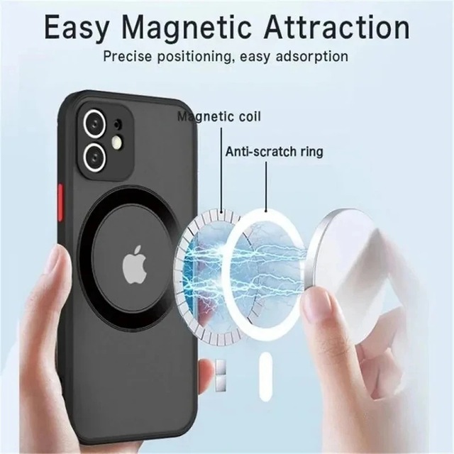 Luxury Matte Magnetic Wireless Charge Phone Case for iPhone 17 air 16 15 14 13 11 12 Pro Max Mini Plus XS Max XR X Armor Cover